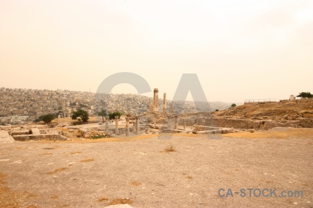 Citadel amman stone western asia archaeological.