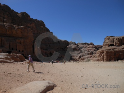 Cliff carving historic nabataeans jordan.