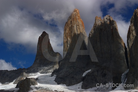 Cliff landscape mountain trek snow.