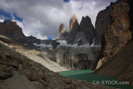 Cliff mountain tower patagonia snow.