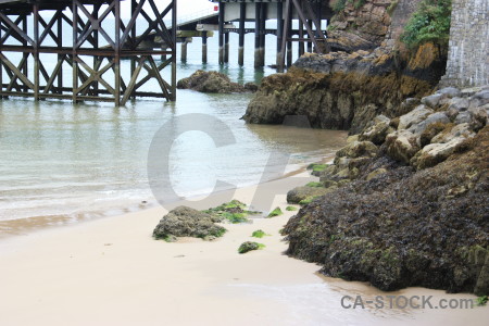 Cliff sea beach rock water.