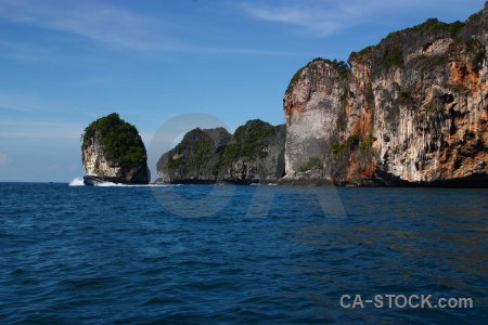 Cliff tropical sea rock island.