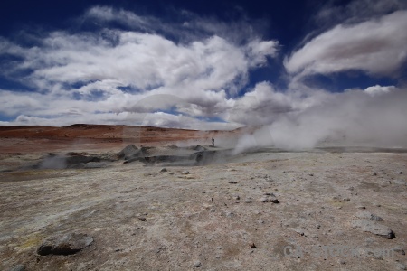 Cloud altitude andes geiser sol de manana sky.