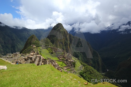 Cloud andes sky grass inca trail.