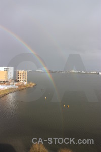 Cloud gray sky rainbow.