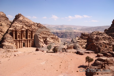 Cloud landscape jordan ancient monastery.