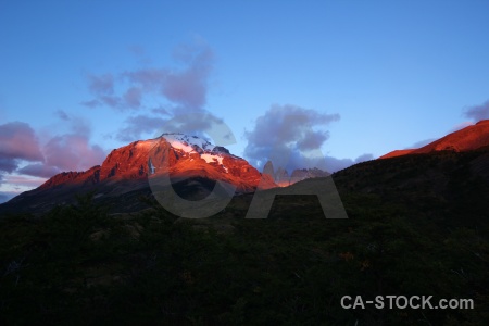 Cloud landscape snowcap chile sunrise.