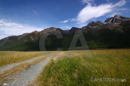 Cloud new zealand grass landscape sky.