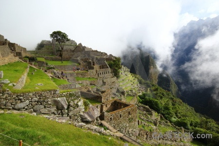 Cloud peru machu picchu terrace andes.