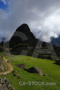 Cloud ruin grass south america machu picchu.