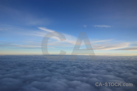 Cloud sky blue above.