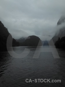 Cloud sky fiordland south island fiord.