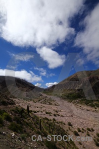 Cloud valley landscape mountain river bed.