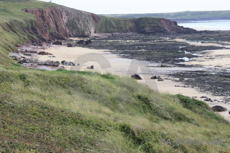 Coast cliff white landscape green.