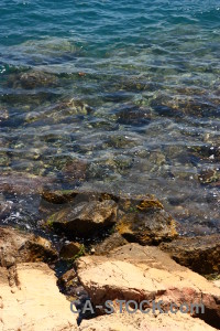 Coast sea water blue rock.