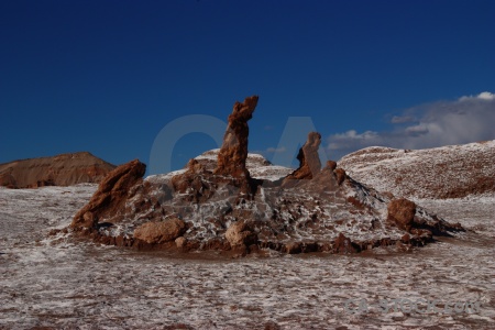 Cordillera de la sal rock three marias south america san pedro atacama.