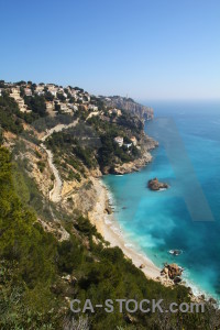 Cyan blue europe sea javea.