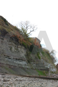 Derelict building rock cliff white.