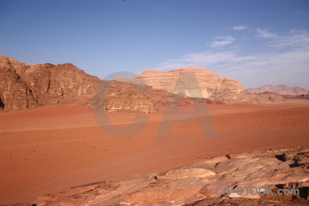 Desert landscape western asia mountain wadi rum.