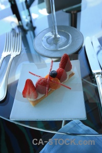 Dessert dubai restaurant strawberry plate.