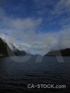 Doubtful sound mountain fiord cloud sky.