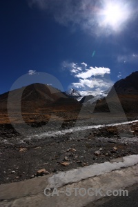 Dry altitude east asia mountain river.