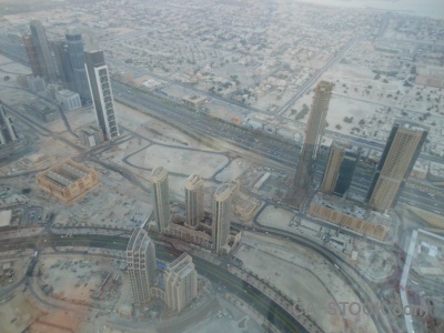 Dubai aerial burj khalifa road western asia.