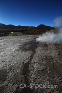 El tatio geyser sky landscape south america.