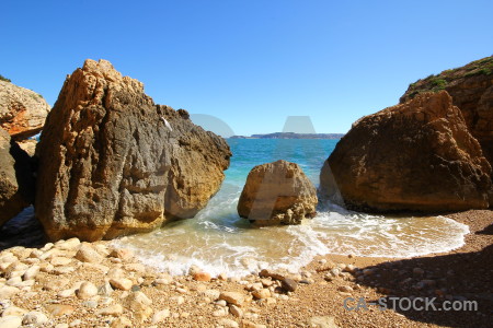 Europe javea brown blue sea.