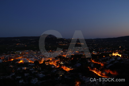 Europe javea spain night light.