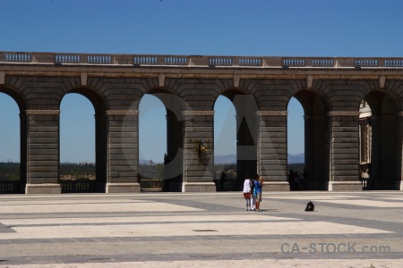 Europe sky madrid person archway.