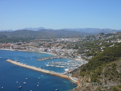 Europe sky water javea harbour.