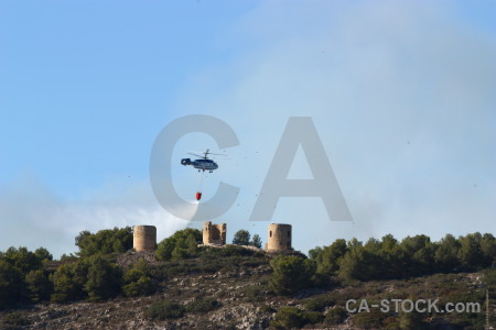 Europe spain helicopter firefighting vehicle.