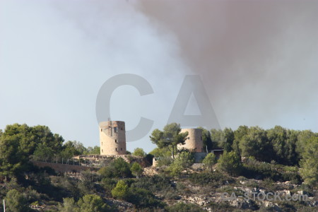 Europe spain javea montgo fire smoke.