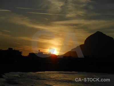 Europe spain sunrise cloud water.