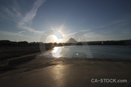 Europe spain sunset mountain sea.
