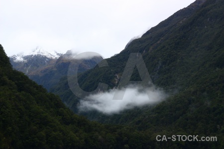 Fiordland sky mountain doubtful sound fiord.