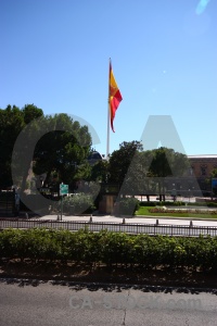 Flag road spain europe sky.