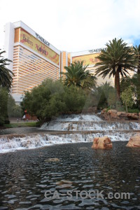 Fountain waterfall white water pool.