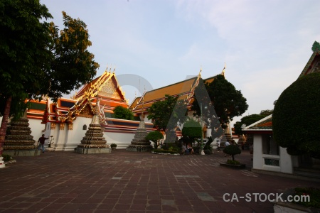 Gold sky temple asia person.