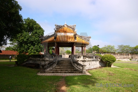 Grass hue royal palace gazebo vietnam.