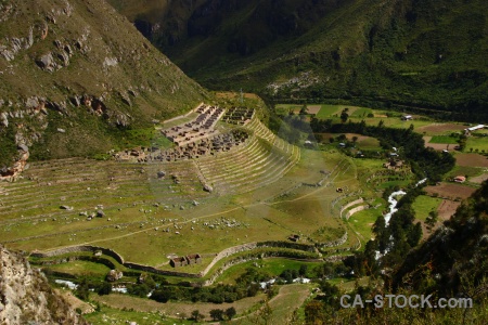 Grass peru llaqtapata terrace rio cusichaca.