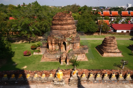 Grass unesco temple wat yai chai mongkhon buddhist.