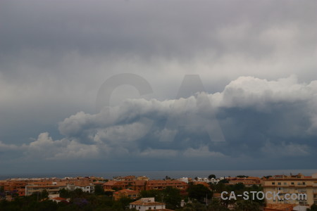 Gray cloud sky.