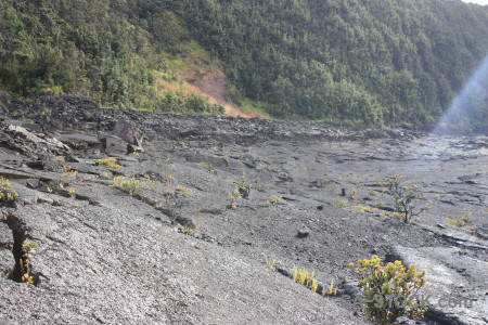 Gray lava crater volcanic.