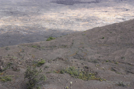 Gray volcanic crater.