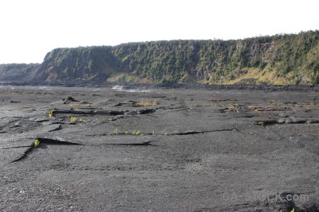 Gray volcanic white lava crater.