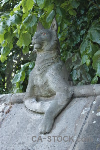 Green statue animal.