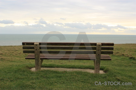 Green white bench object.