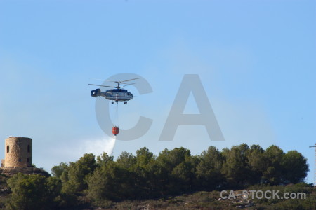 Helicopter vehicle spain montgo fire javea.